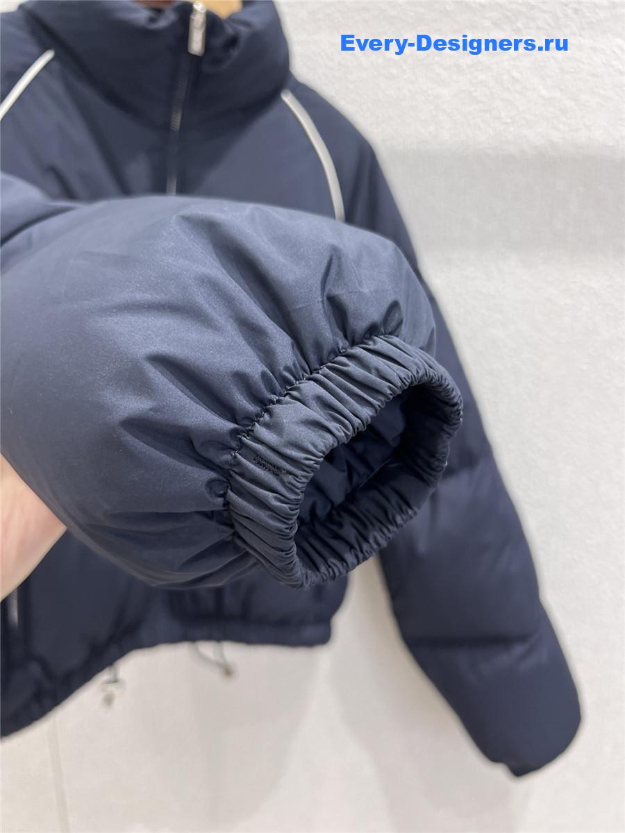Miu Miu Navy Technical Pongé Down Jacket