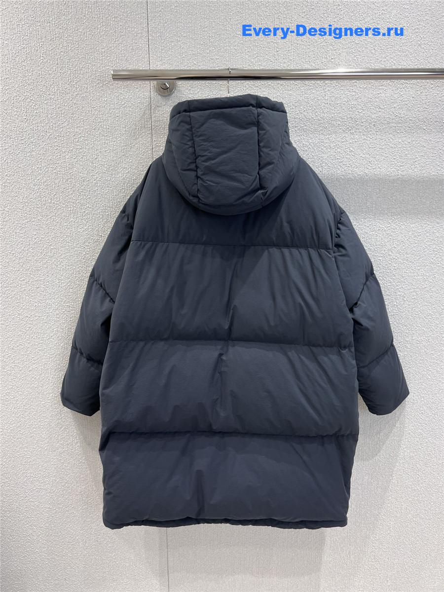 Pra*a navy soft canvas down parka