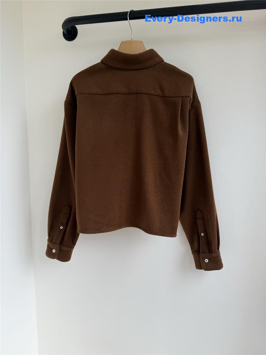 Miu Miu Brown Long-sleeve Cropped Shirt