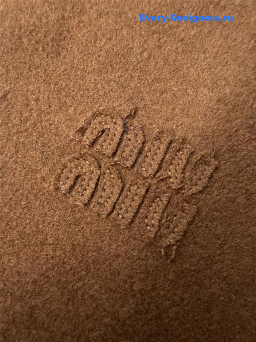 Miu Miu Brown Long-sleeve Cropped Shirt