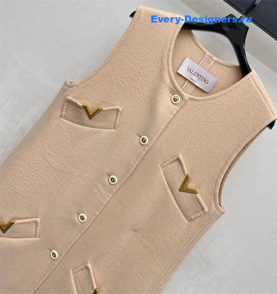 Va1e*ntin0 garavani v-logo woollen dress