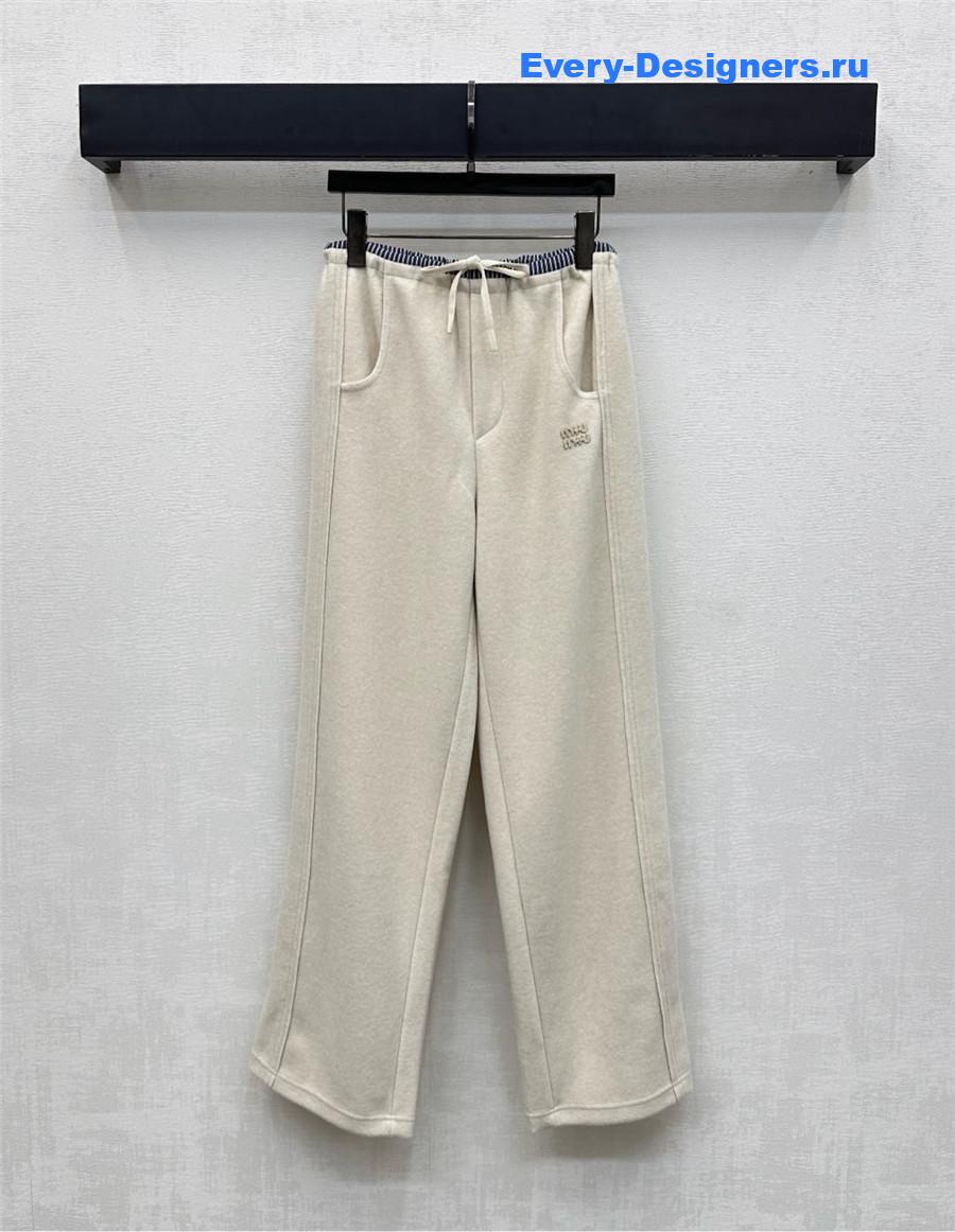 Miu Miu Drawstring Straight-leg Trousers