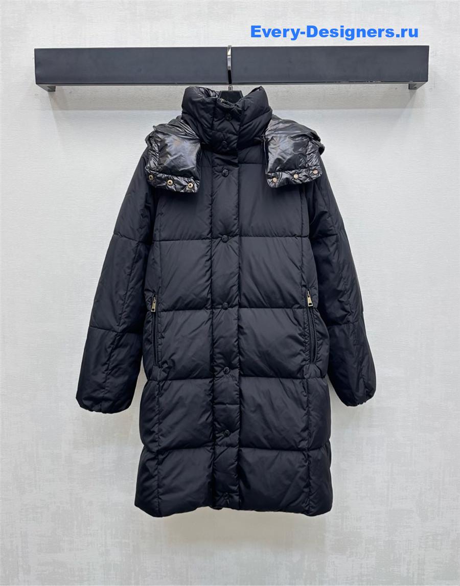 Moncler Black Water-Repellent Down Litte Long Coat