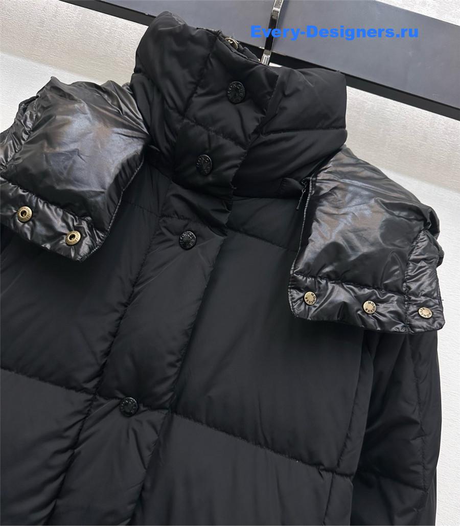 Moncler Black Water-Repellent Down Litte Long Coat