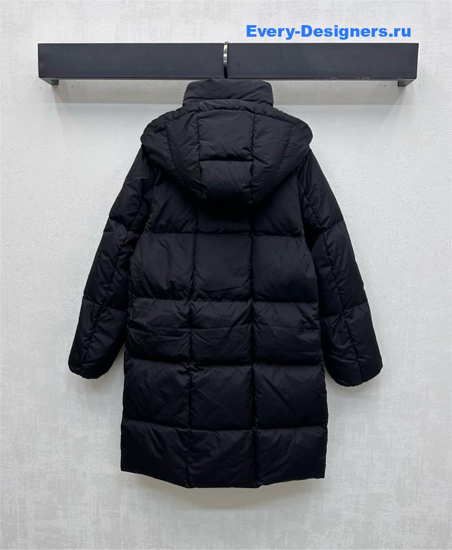Moncler Black Water-Repellent Down Litte Long Coat