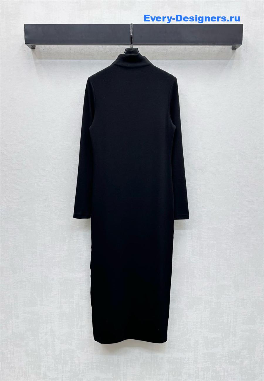 L0ew* black long-sleeve polo dress