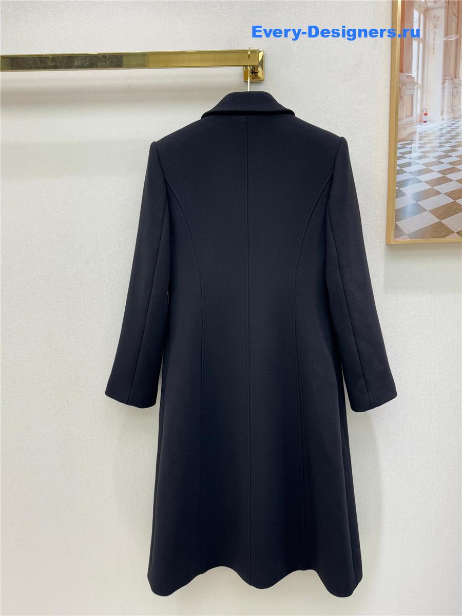 l0vis Vvtt0n black wool tailored long coat
