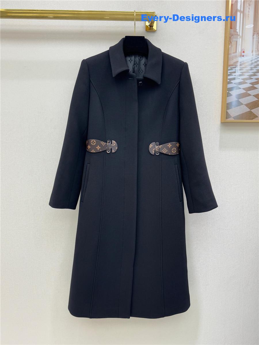 l0vis Vvtt0n black wool tailored long coat