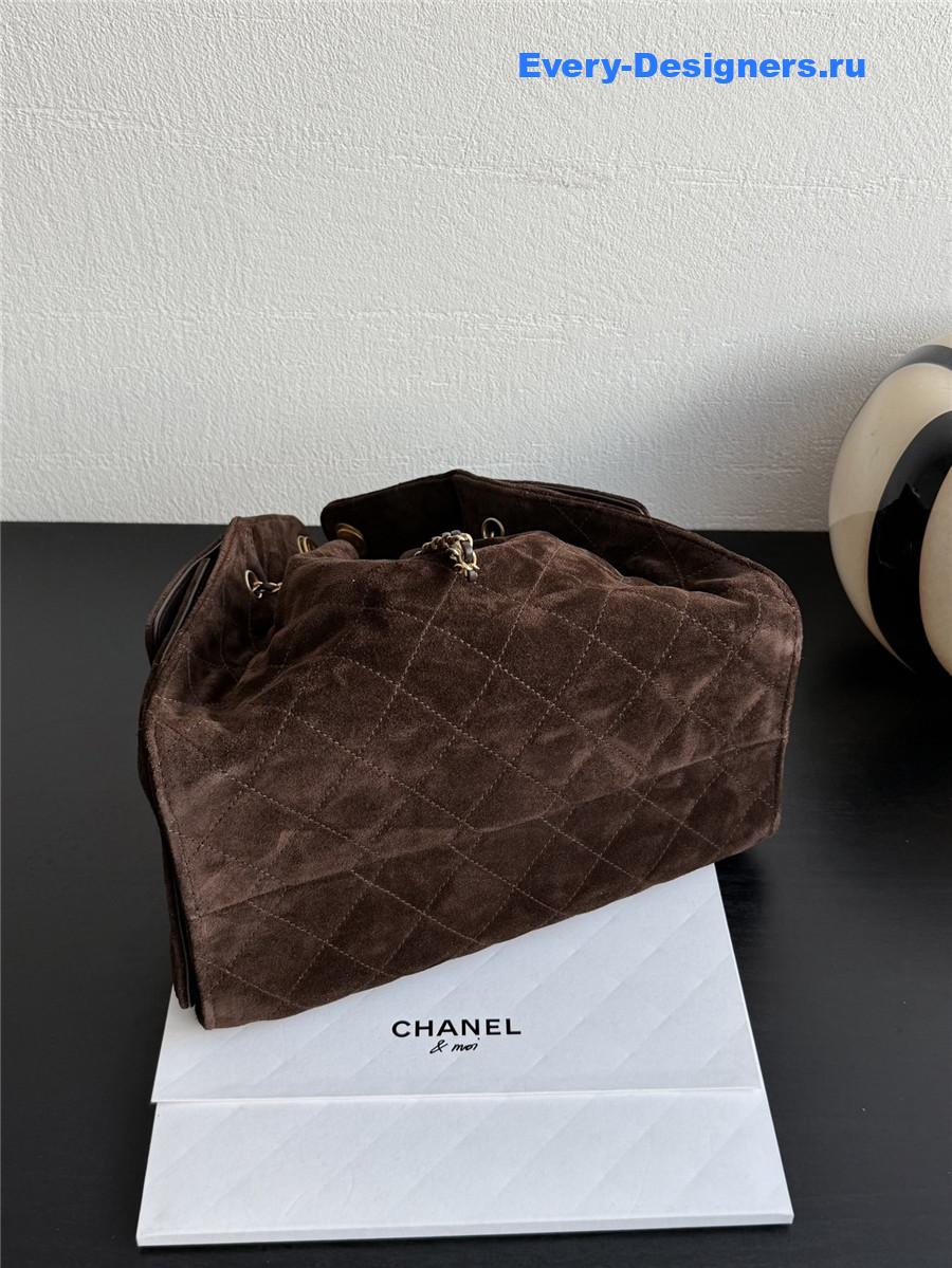 Ch**el dark suede small hobo bag