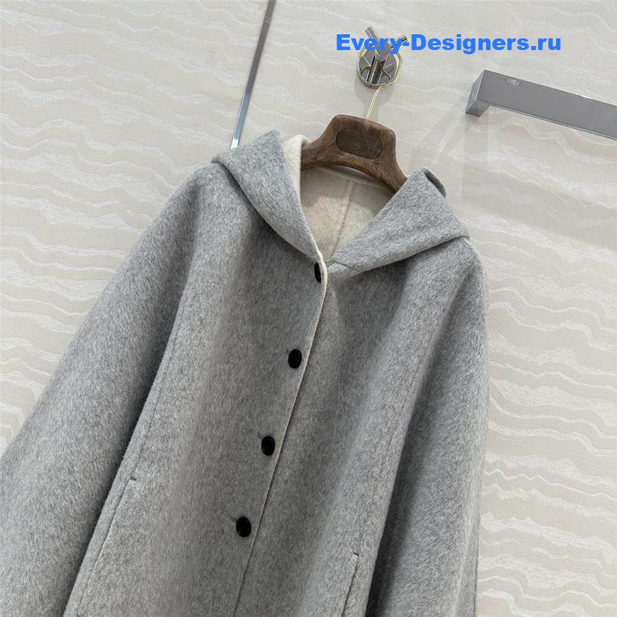 alexandr wang grey hooded cashmere shawl