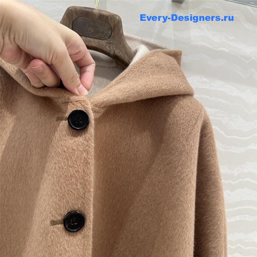 alexandr wang brown hooded cashmere shawl