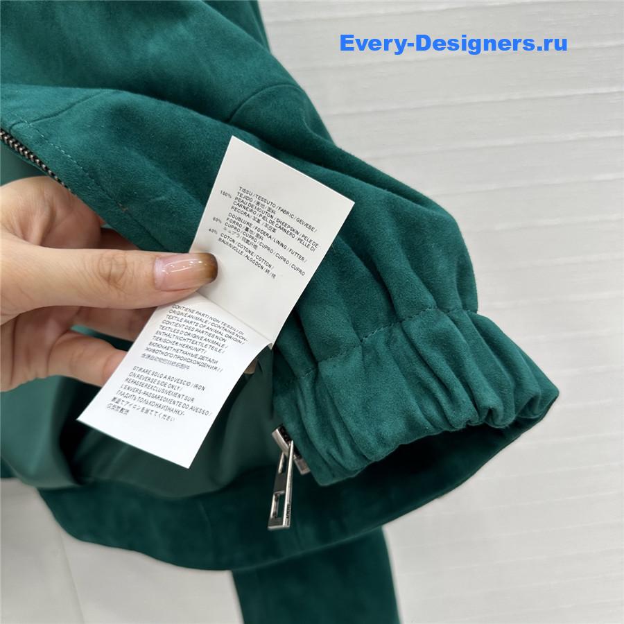 L0ew* green suede buckled shirt jacket