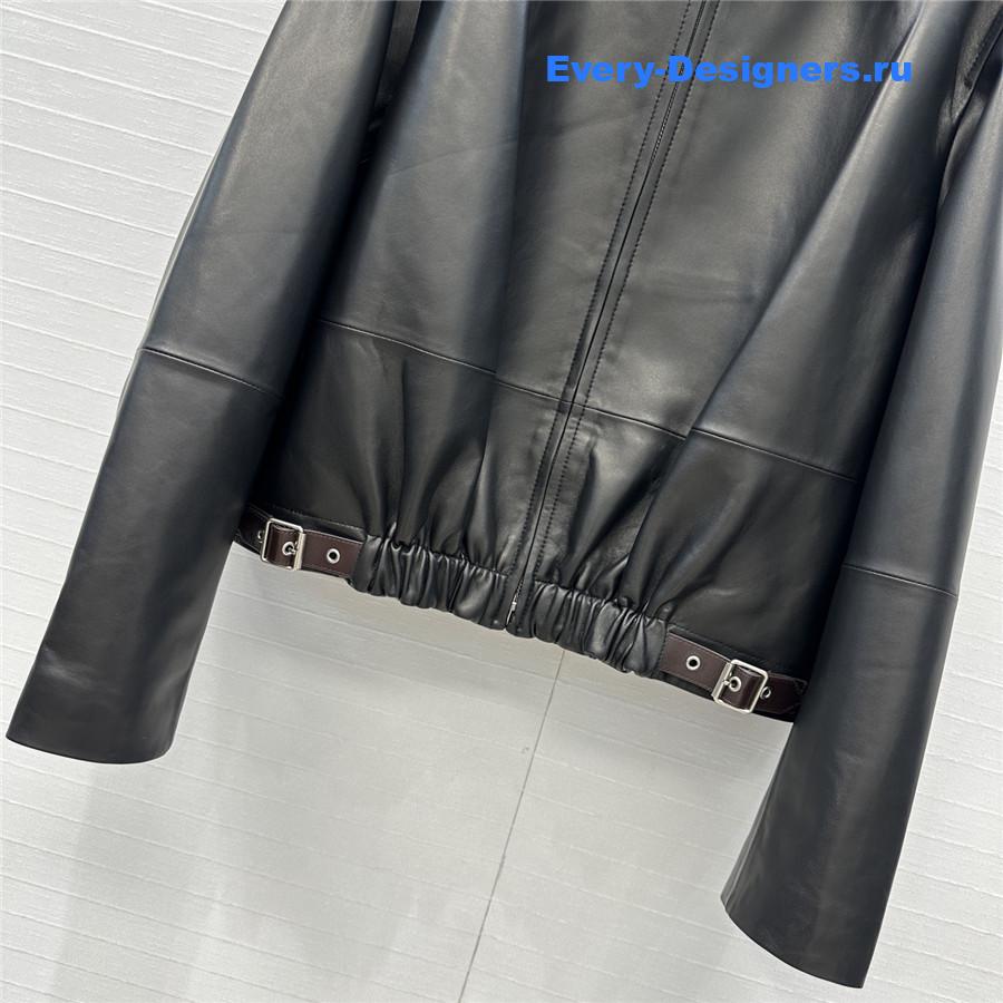 L0ew* black belted leather jacket