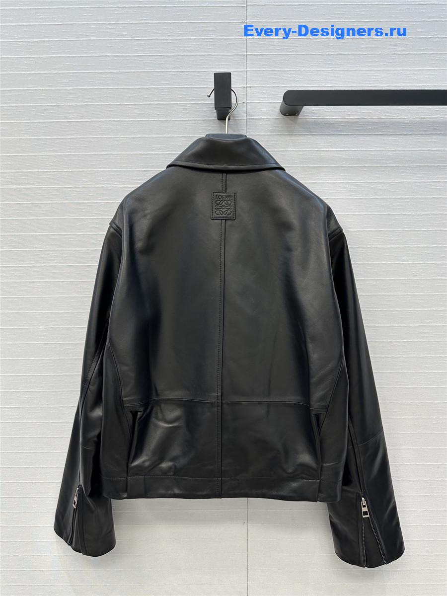 L0ew* black belted leather jacket