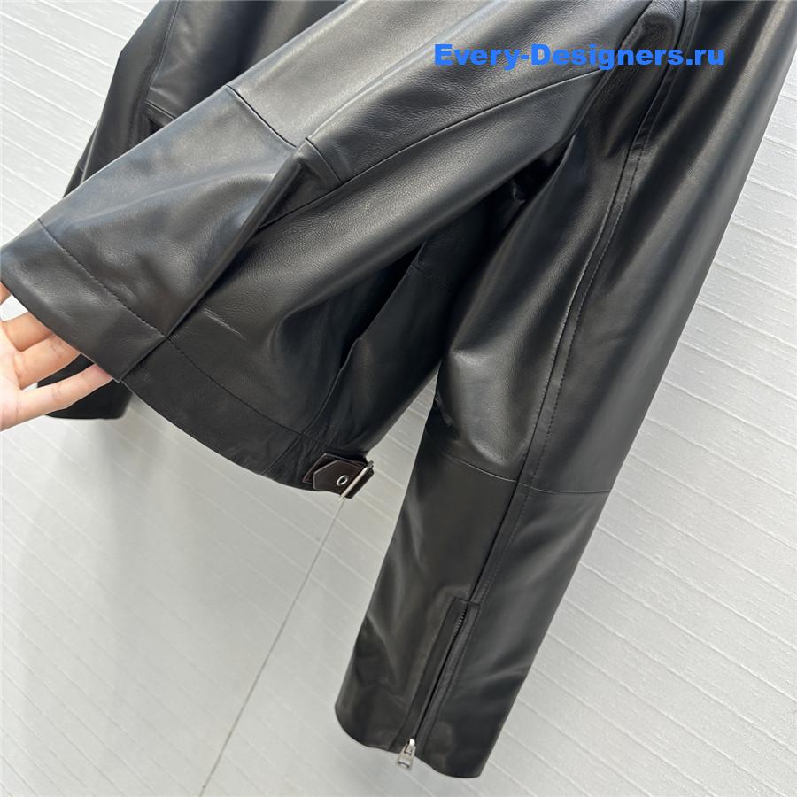 L0ew* black belted leather jacket