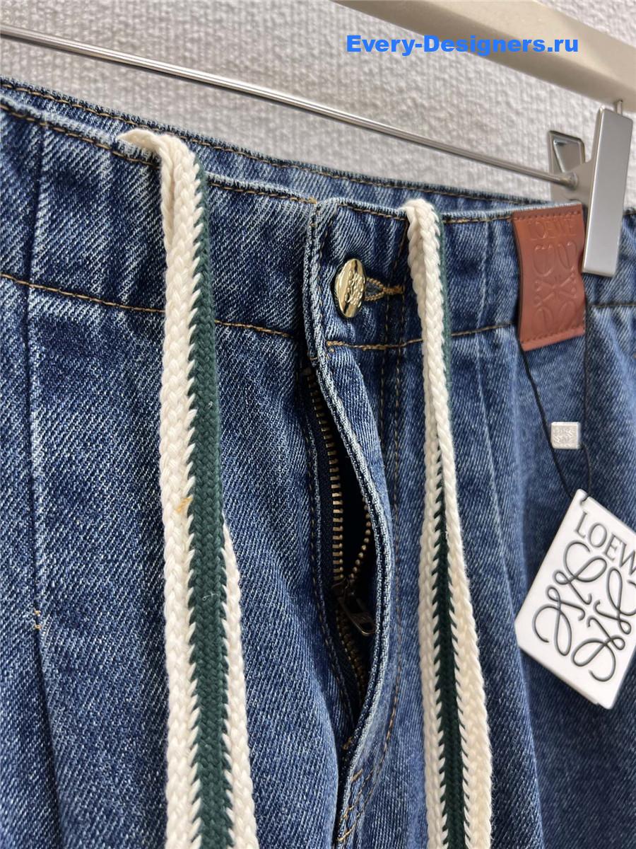 L0ew* drawstring elastic jeans