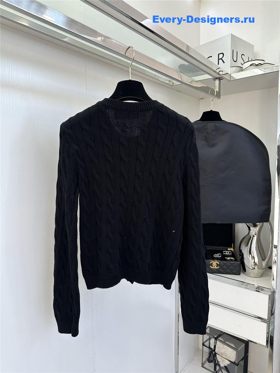 L0ew* anagram cable-knit cotton cardigan