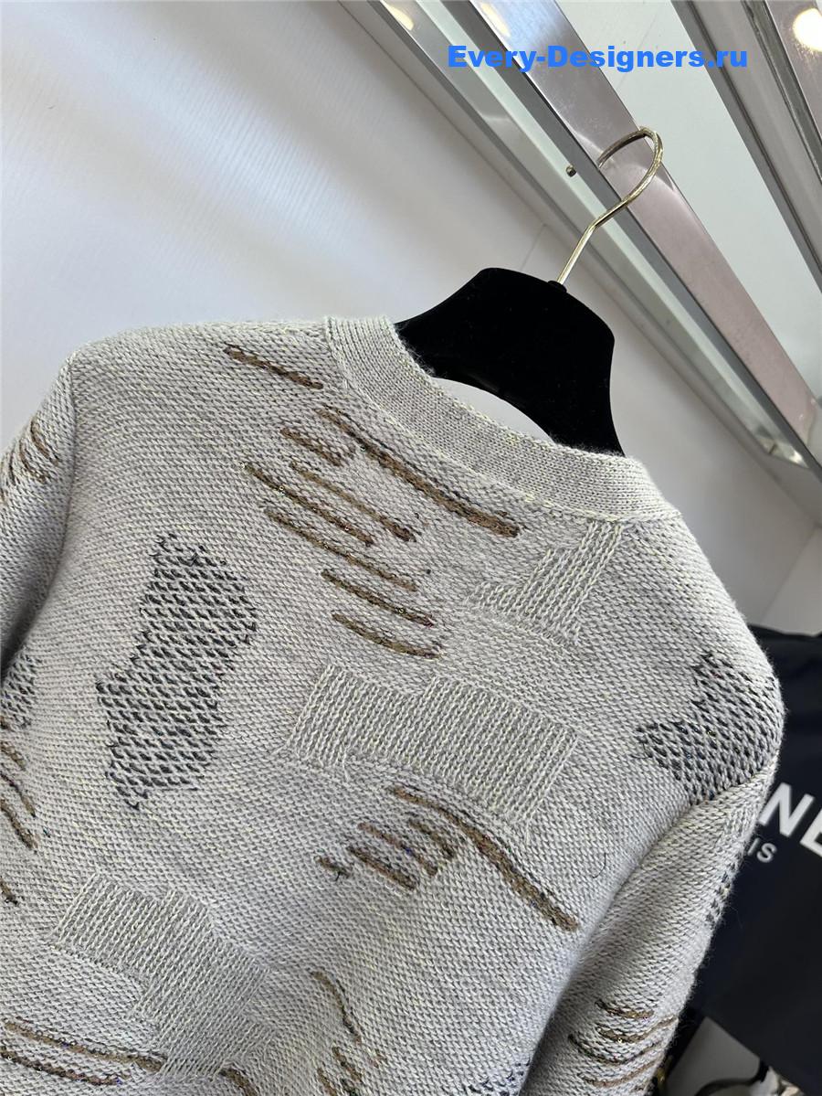 Ch**el dark gray wool cashmere cardigan