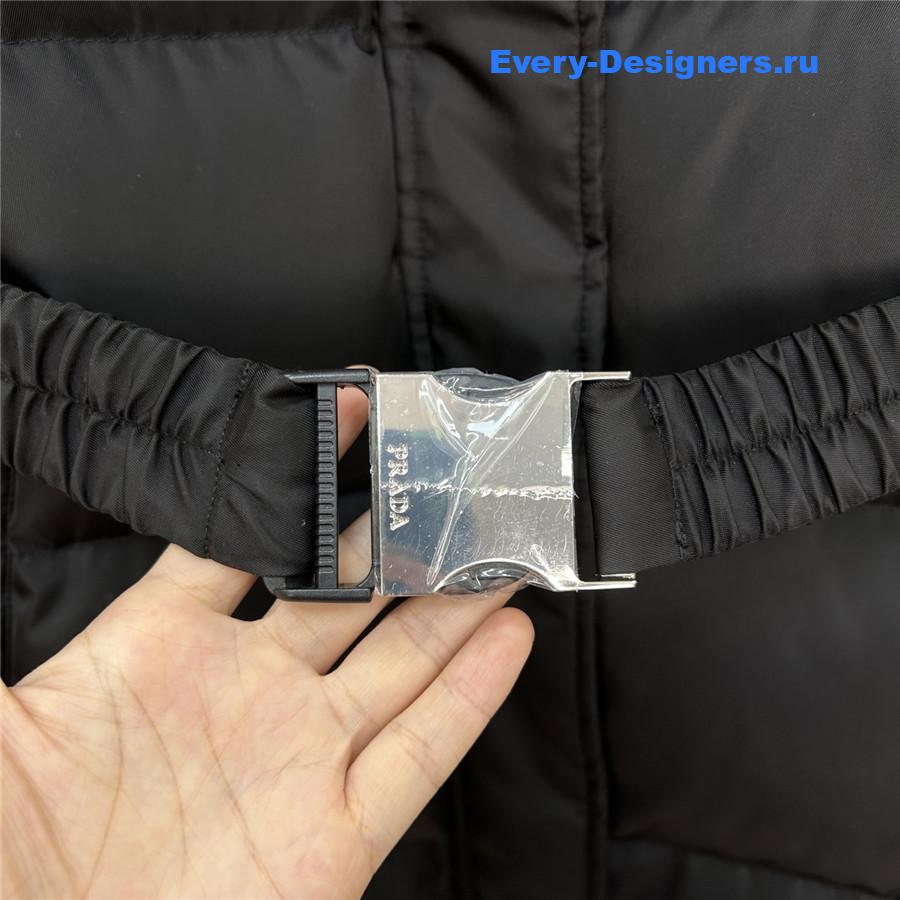 Pra*a fox fur collar hooded long down jacket