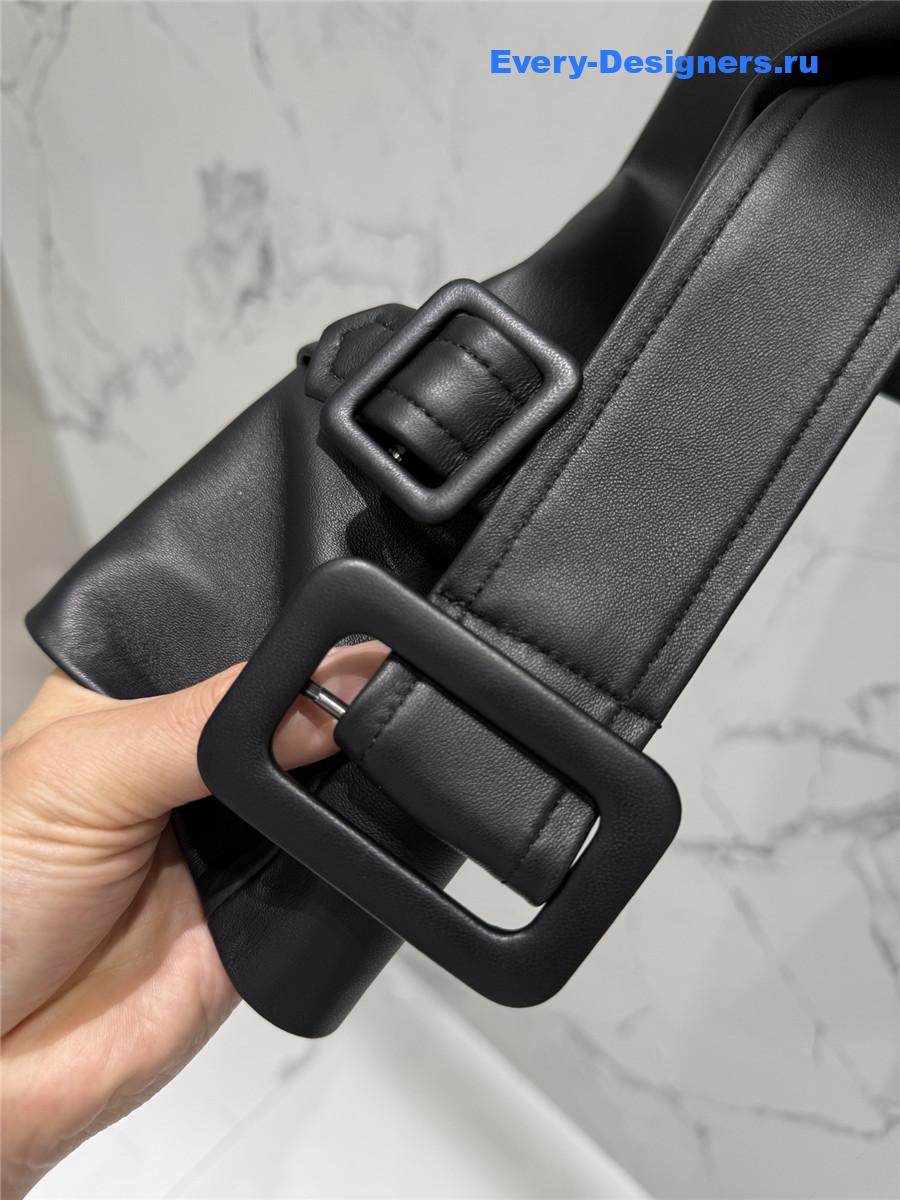 Sa1nt Lau*nt black short suede trench coat