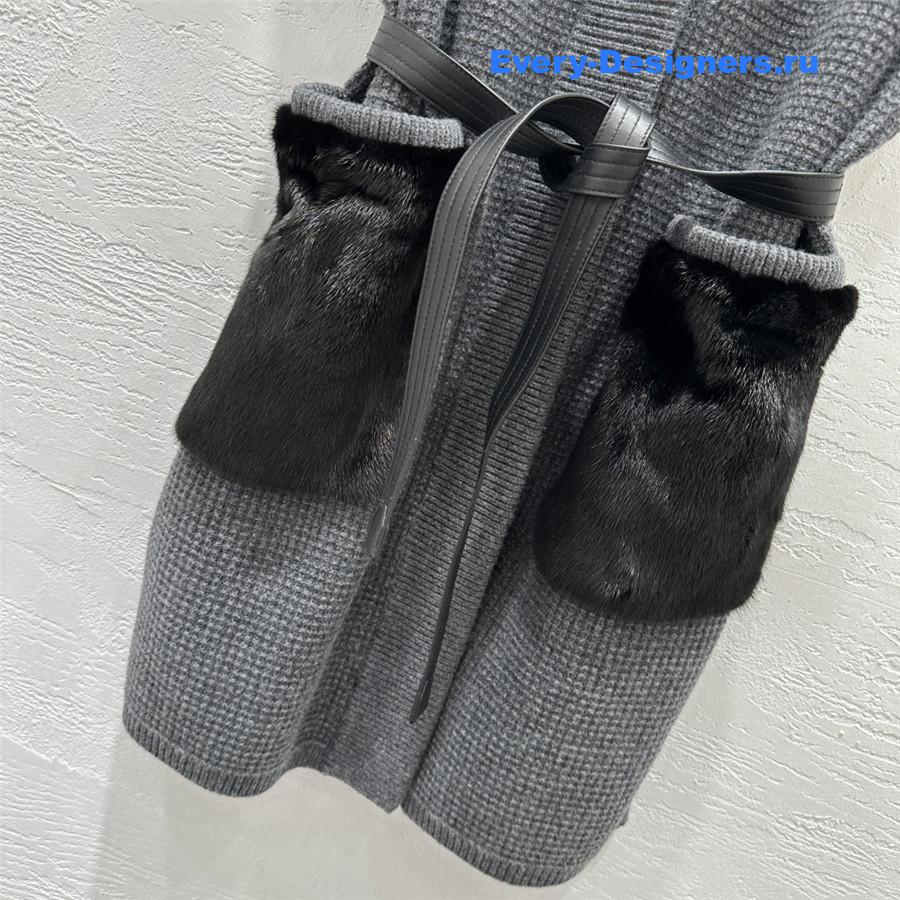 L0r0 P1ana dark grey mink knit vest