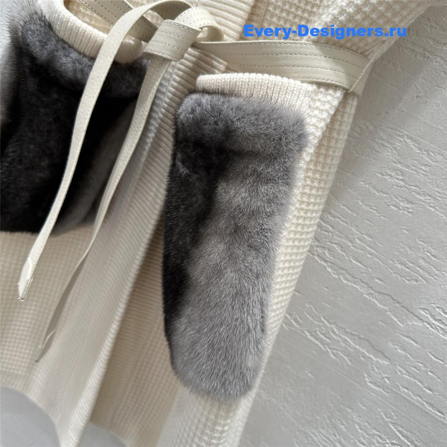 L0r0 P1ana white mink knit vest