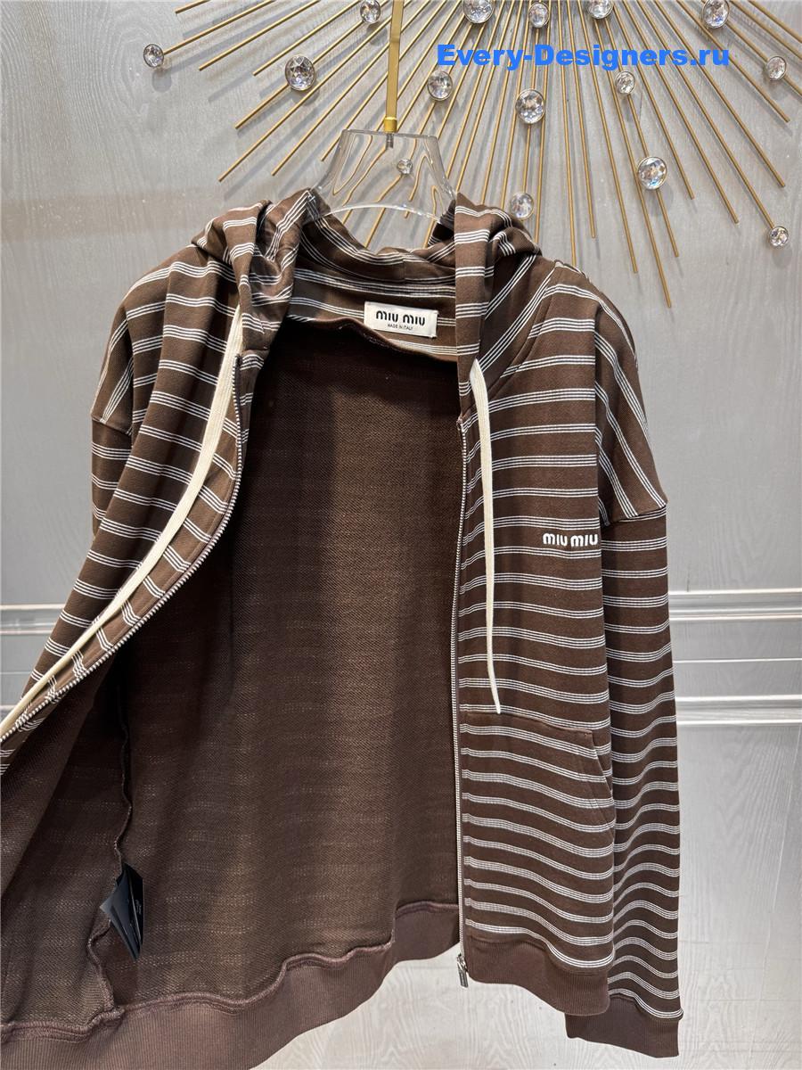 Miu Miu Hooded Zip-up Sweatshirt