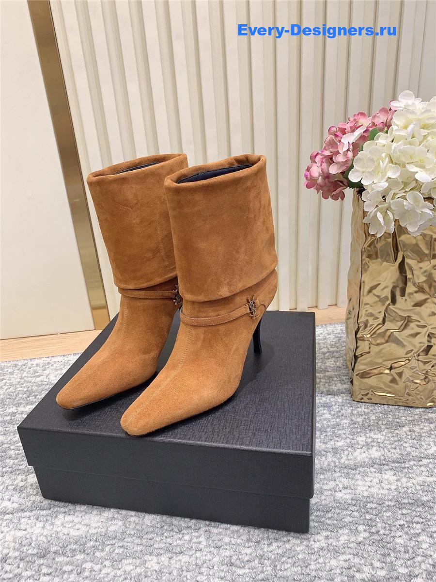 Sa1nt Lau*nt vicky brown suede bootie