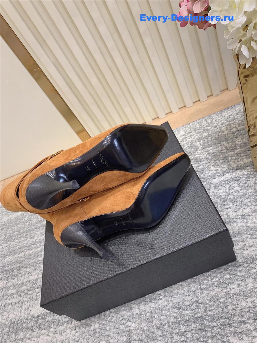 Sa1nt Lau*nt vicky brown suede bootie