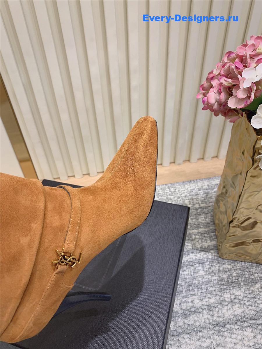 Sa1nt Lau*nt vicky brown suede bootie