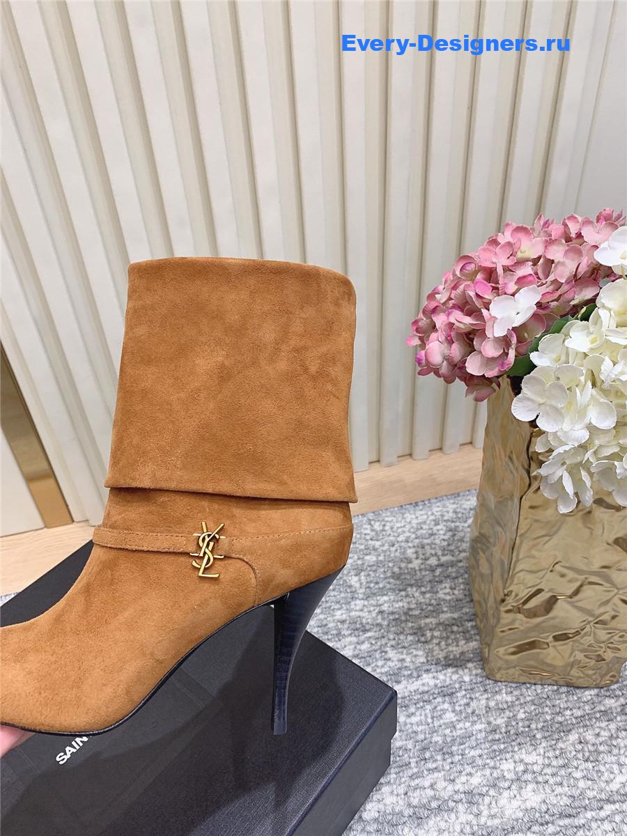 Sa1nt Lau*nt vicky brown suede bootie