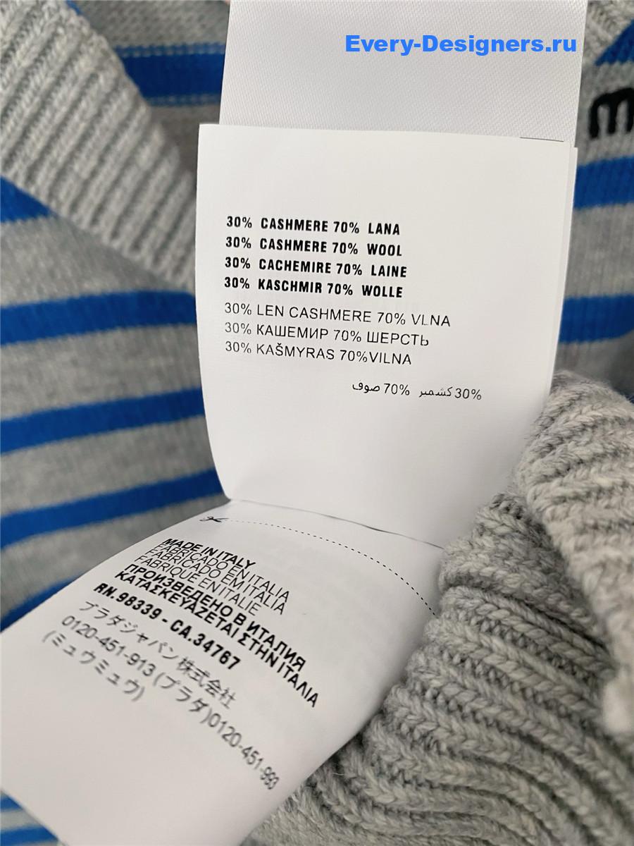 Miu Miu Women Blue White Striped Shirt