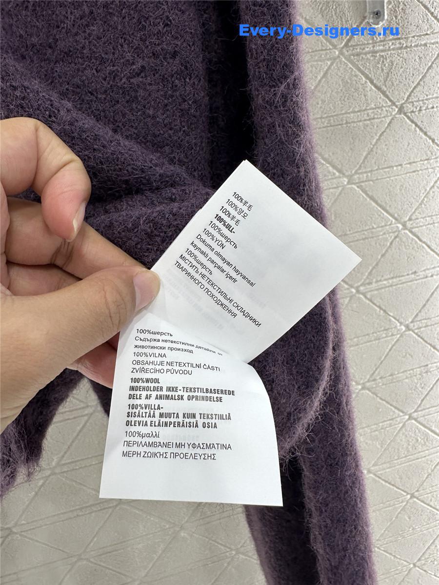 Miu Miu rhinestone purple knitted cardigan