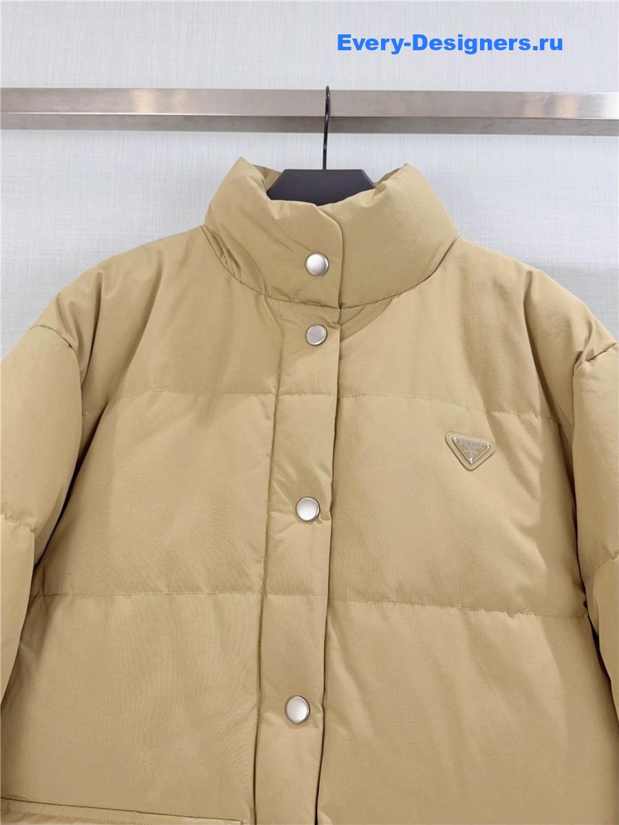 Pra*a brown down-filled technical puffer jacket