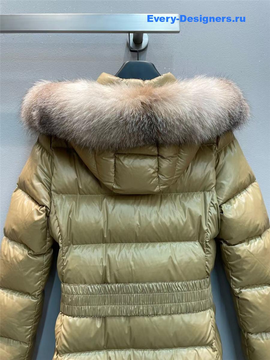 Moncler Beige Hudson Long Puffer Coat