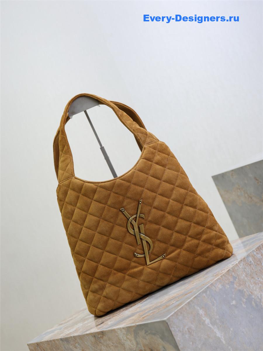 Sa1nt Lau*nt quilted suede icare small shopping tote