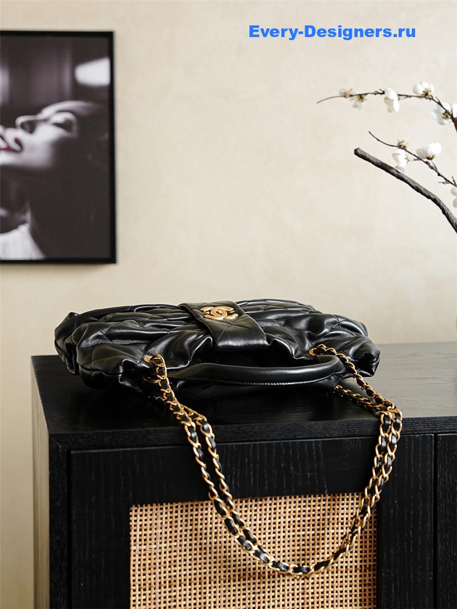 Ch**el black lambskin bow bag