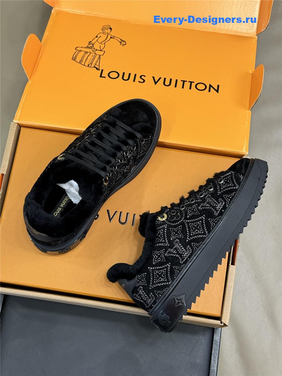 l0vis Vvtt0n black time out shearling sneakers