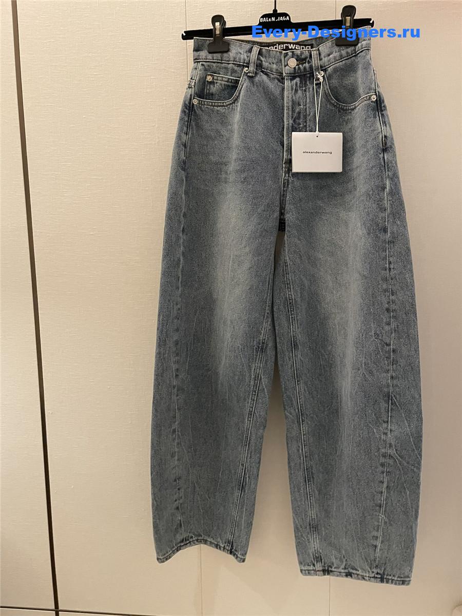 Alexandr Wang Rhinestone Lettering Wide-leg Jeans