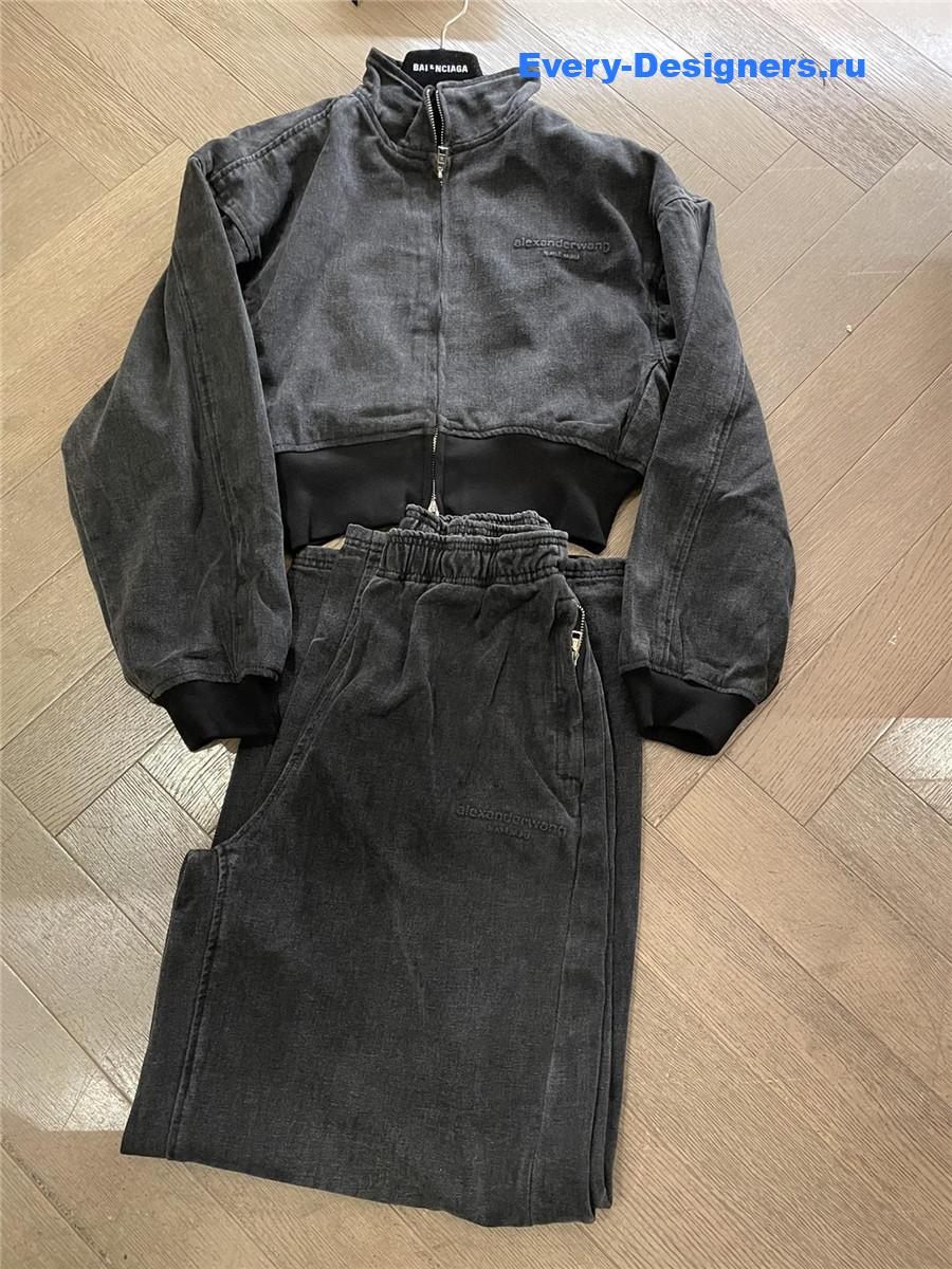 A1exa*der wang dark gray cropped denim jacket