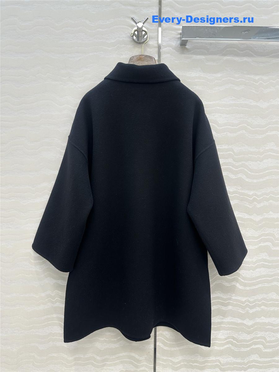L0r0 P1ana black cashmere long coat