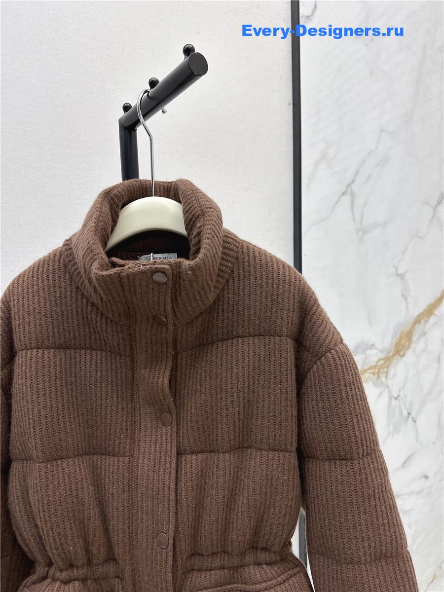 BC Stand-up Collar Brown Goose Down Jacket