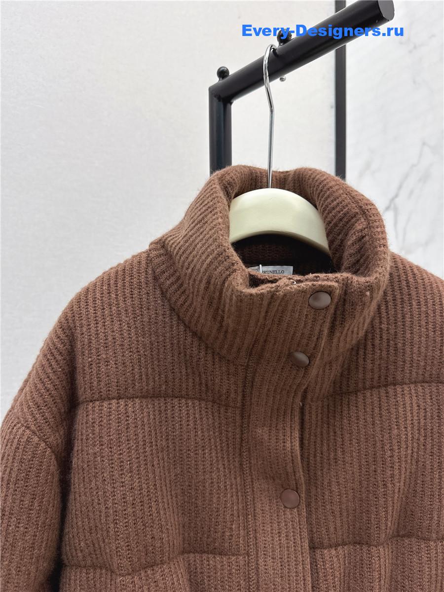 BC Stand-up Collar Brown Goose Down Jacket