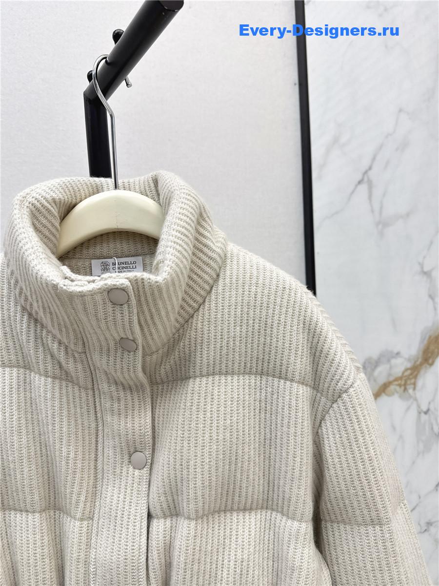 BC Stand-up Collar Beige Goose Down Jacket