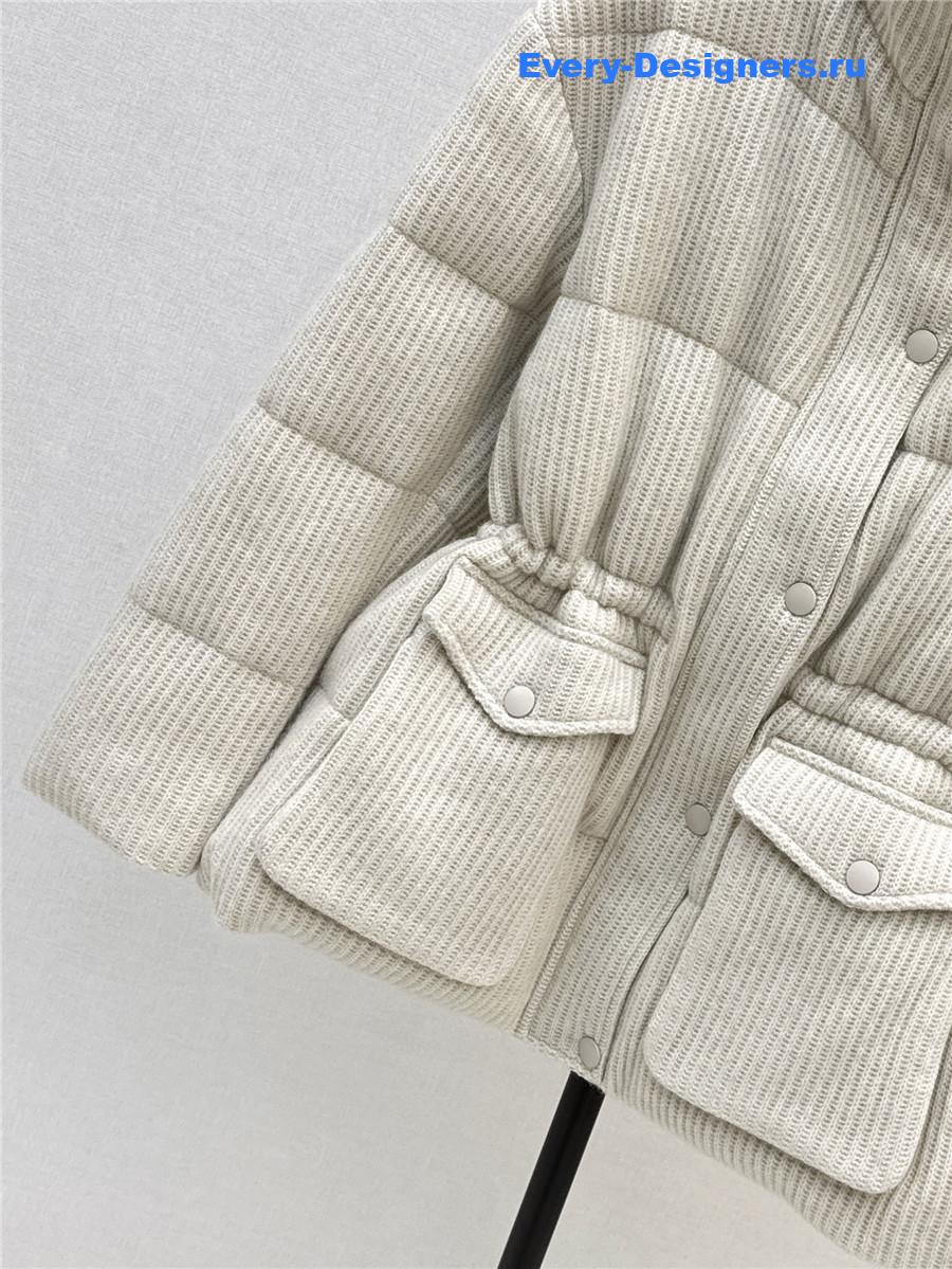BC Stand-up Collar Beige Goose Down Jacket