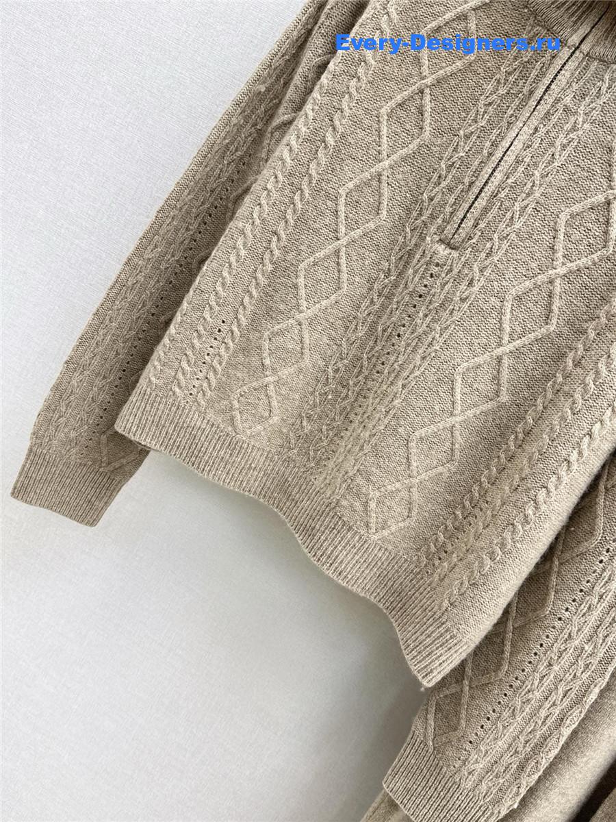 Max Mara Beige Turtleneck Sweater Set