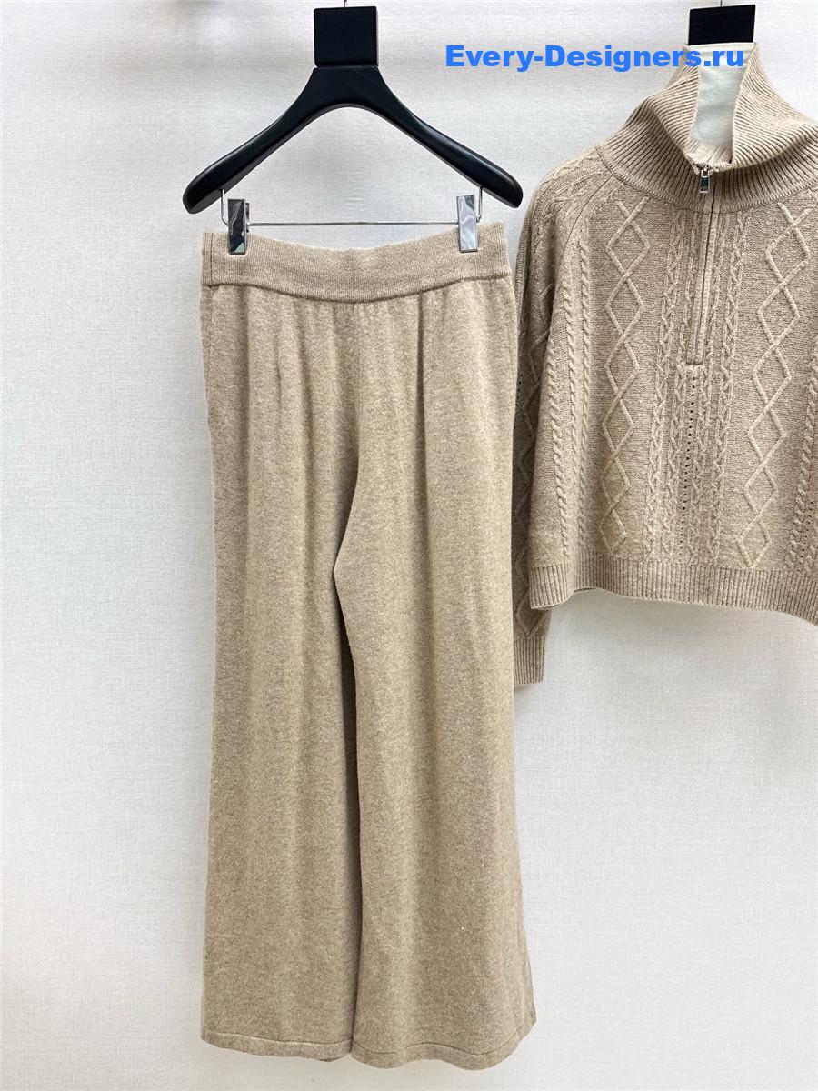 Max Mara Beige Turtleneck Sweater Set