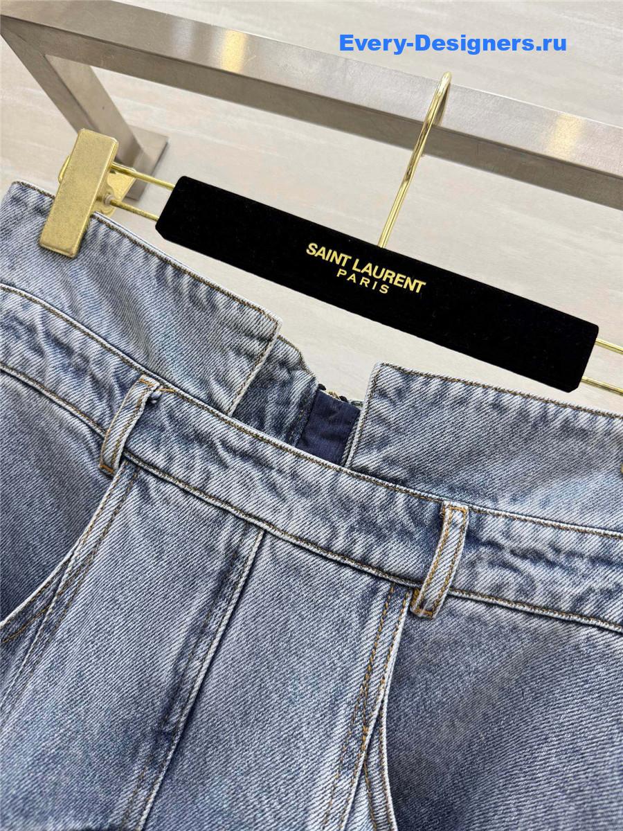 Zimm Denim Tie Neck Shirt