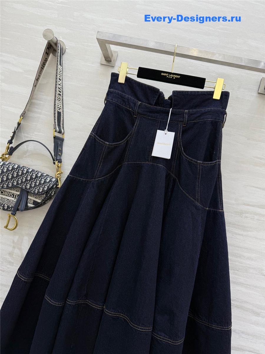 Zimm Navy Denim Tie Neck Shirt