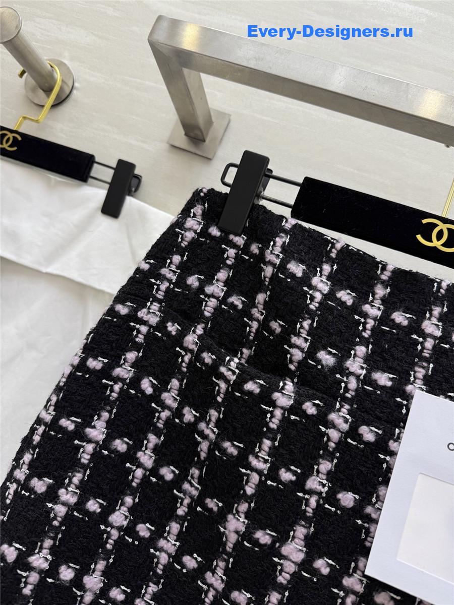 Ch**el wool woven tweed skirt